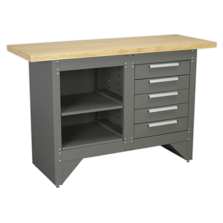 Sealey Workbench with 5 Drawers Ball Bearing Runners Heavy-Duty Model No-AP2030BB