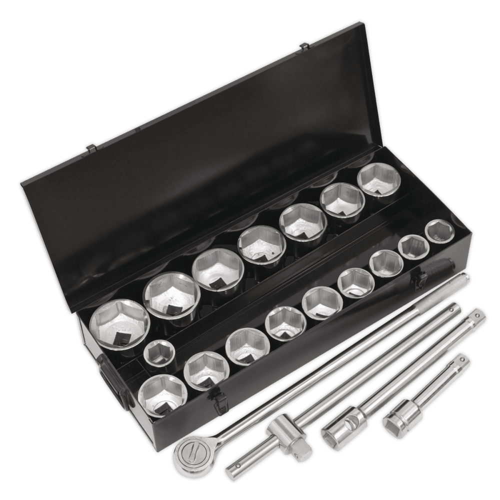 Sealey Socket Set 21pc 1"Sq Drive 6pt WallDrive Metric Model No-S0768