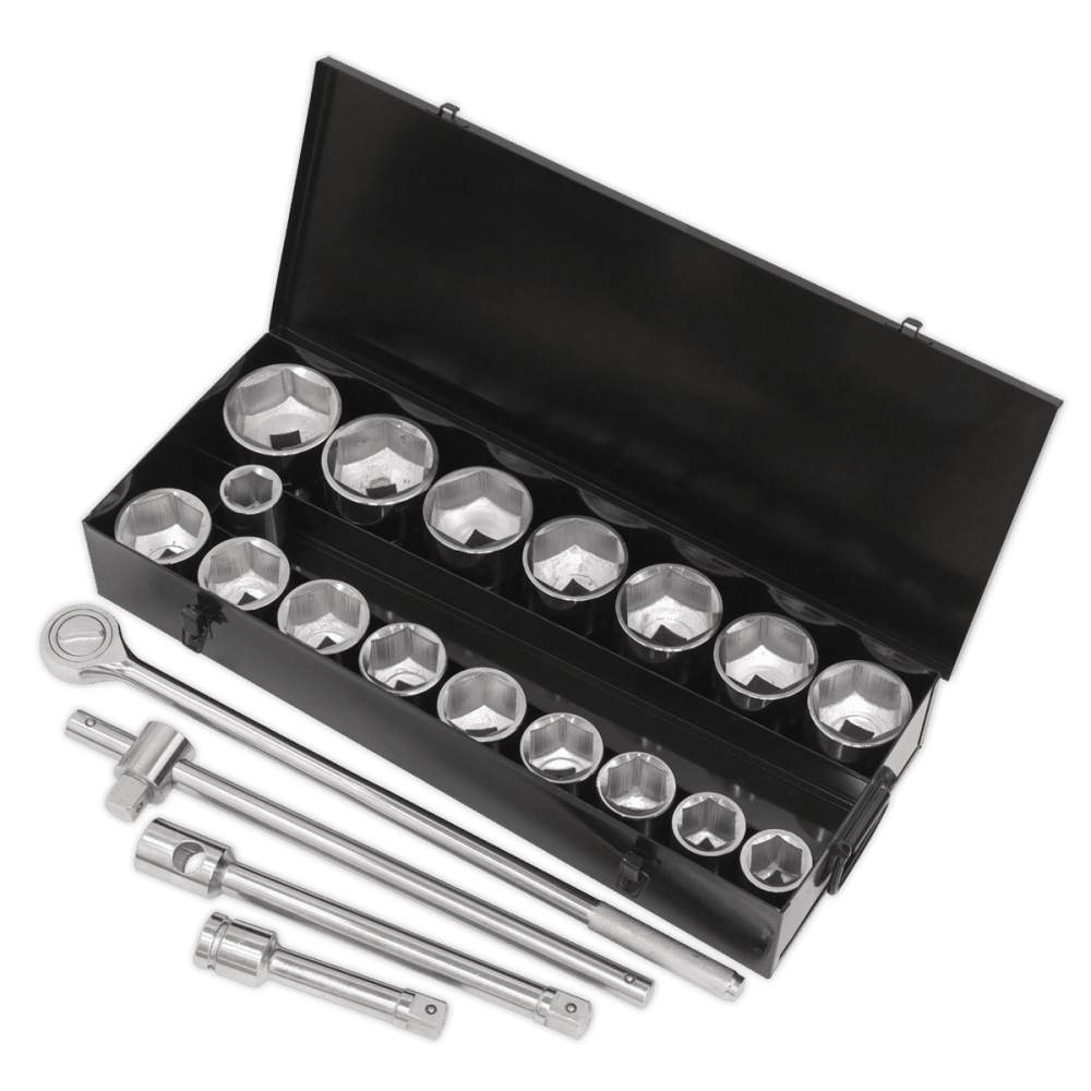 Sealey Socket Set 21pc 1"Sq Drive 6pt WallDrive Metric Model No-S0768