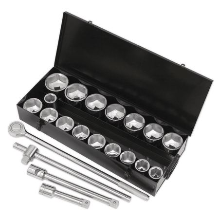 Sealey Socket Set 21pc 1"Sq Drive 6pt WallDrive Metric Model No-S0768