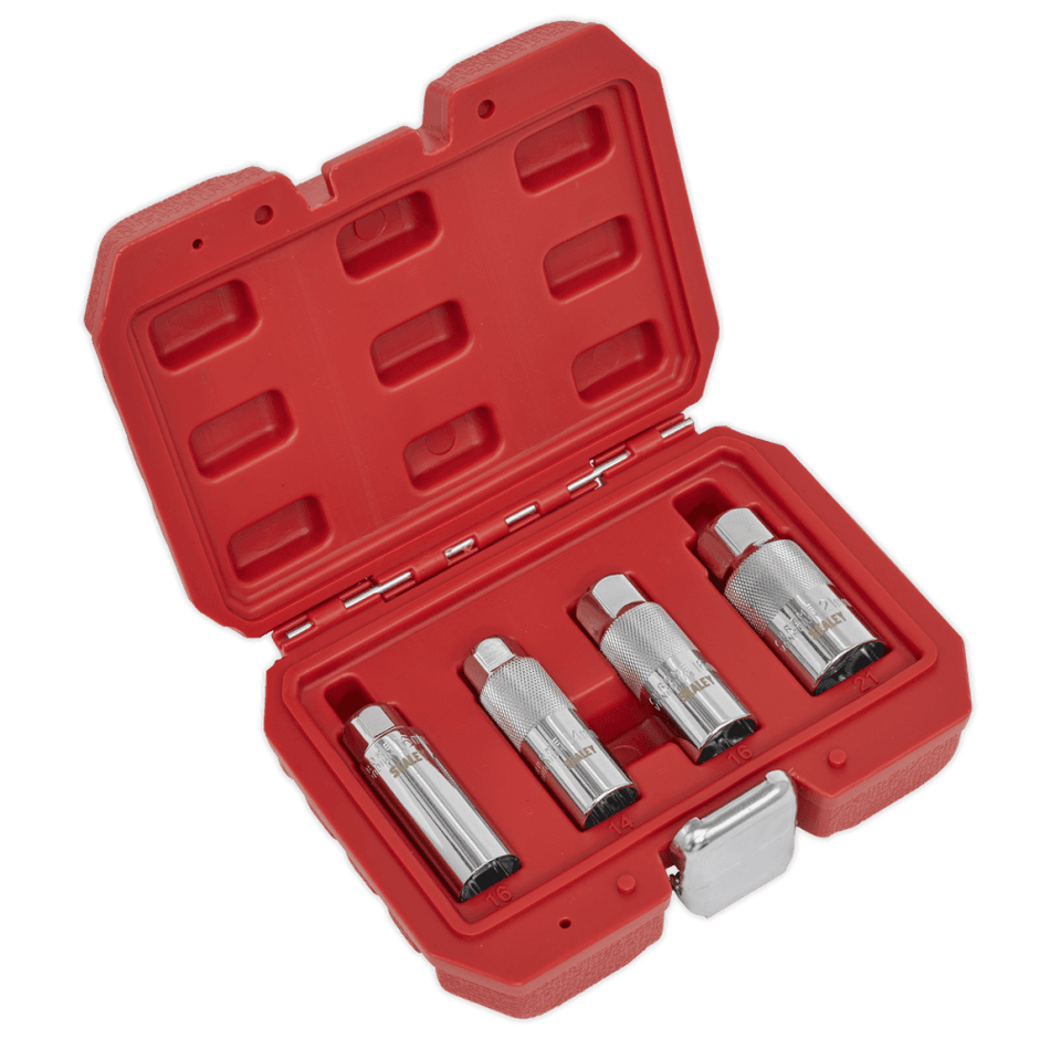 Sealey Spark Plug Socket Set 4pc 3/8"Sq Drive Model No-AK6556