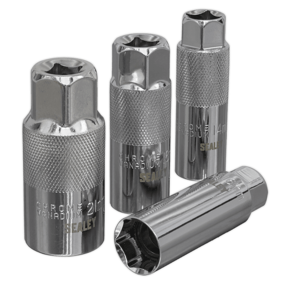 Sealey Spark Plug Socket Set 4pc 3/8"Sq Drive Model No-AK6556