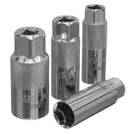 Sealey Spark Plug Socket Set 4pc 3/8"Sq Drive Model No-AK6556
