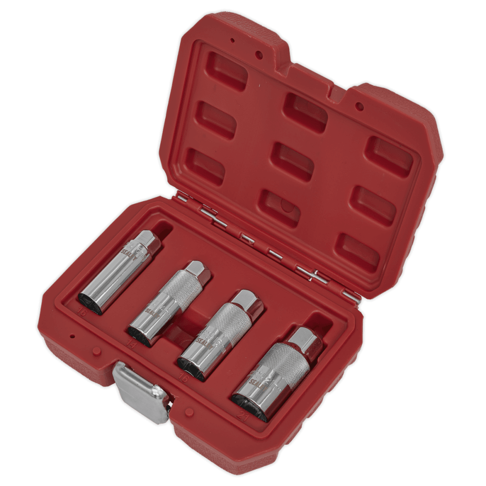 Sealey Spark Plug Socket Set 4pc 3/8"Sq Drive Model No-AK6556