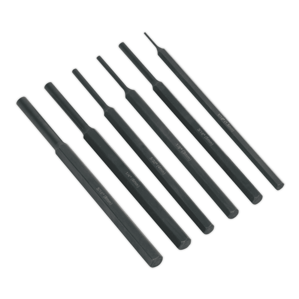 Sealey Parallel Pin Punch Set 6pc Model No-S0800