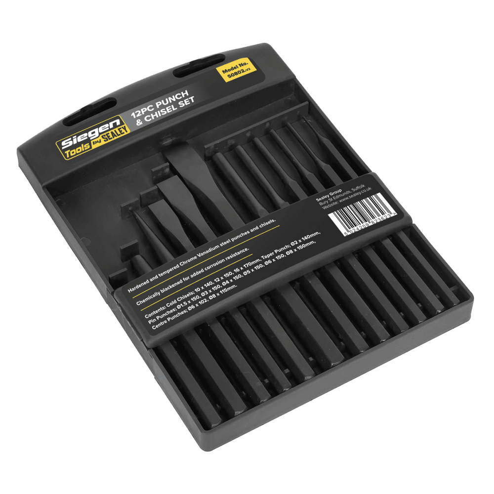 Sealey Punch & Chisel Set 12pc Model No-S0802
