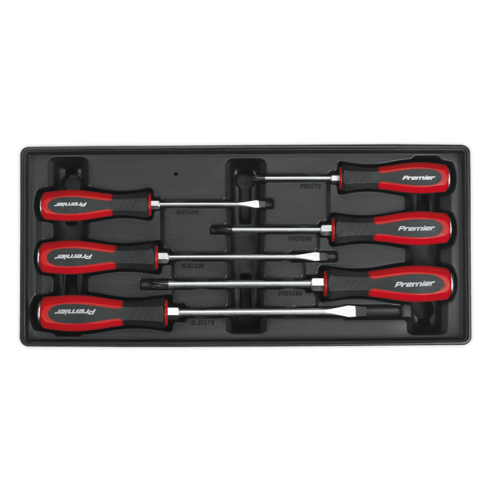 Sealey Tool Tray with Hammer-Thru Screwdriver Set 6pc Model No-TBT29