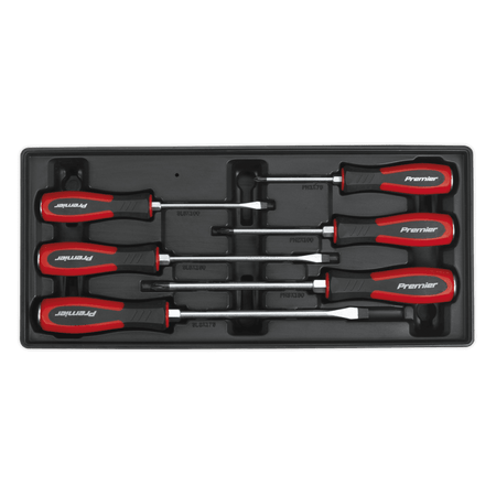 Sealey Tool Tray with Hammer-Thru Screwdriver Set 6pc Model No-TBT29