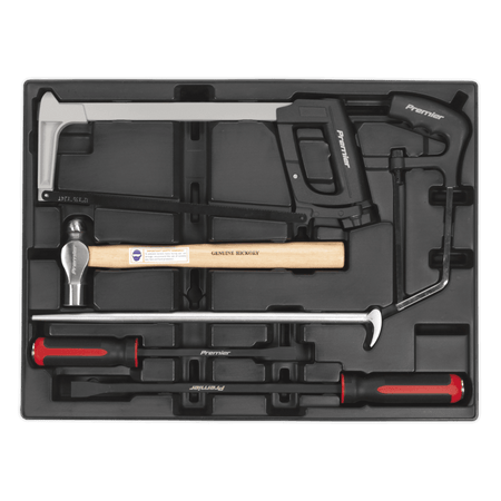 Sealey Tool Tray with Prybar, Hammer & Hacksaw Set 6pc Model No-TBT30