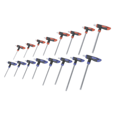 Sealey T-Handle TRX-Star & Hex Key Set 16pc Model No-AK7147