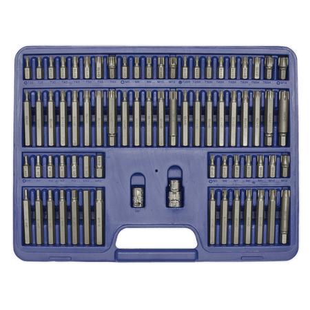Sealey TRX-Star/Security TRX-Star/Hex/Spline/Ribe Bit Set 74pc 3/8" & 1/2"Sq Drive Model No-AK21974