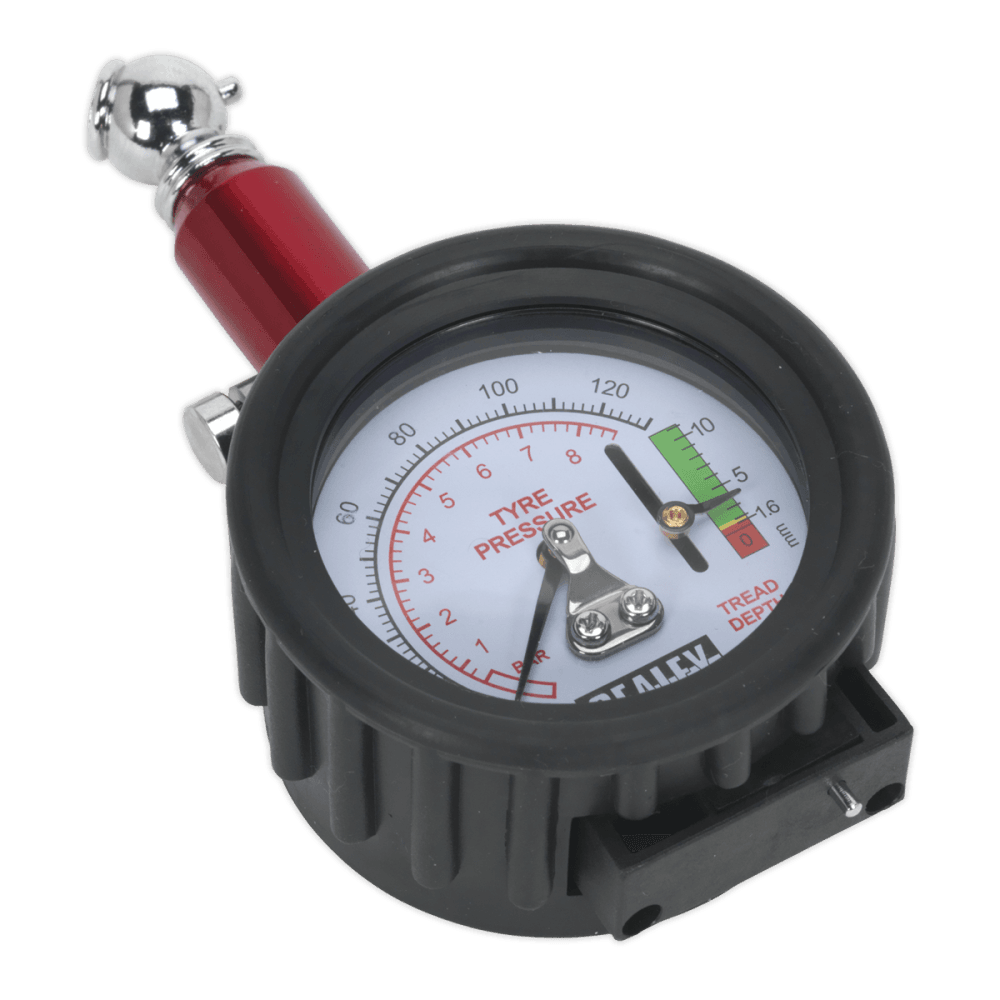 Sealey Tyre Pressure Gauge with Tyre Tread Depth Gauge Model No-TSTPDG01