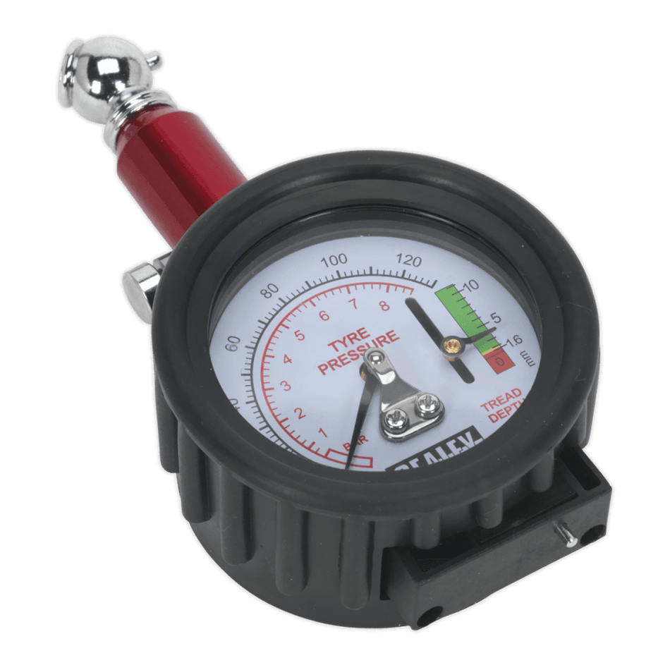 Sealey Tyre Pressure Gauge with Tyre Tread Depth Gauge Model No-TSTPDG01