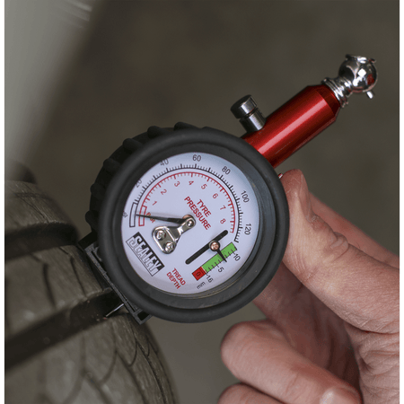 Sealey Tyre Pressure Gauge with Tyre Tread Depth Gauge Model No-TSTPDG01