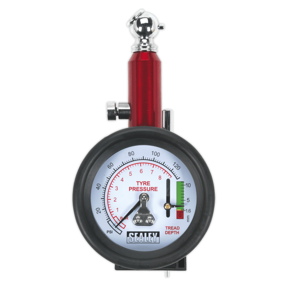Sealey Tyre Pressure Gauge with Tyre Tread Depth Gauge Model No-TSTPDG01