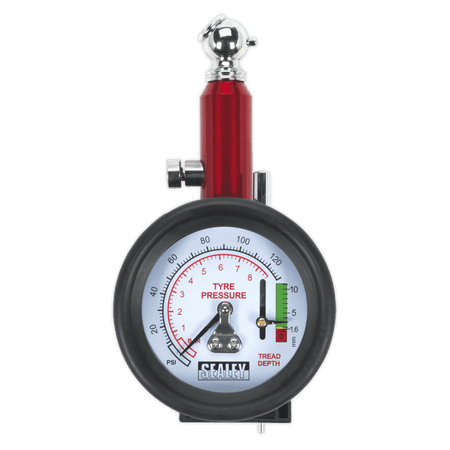 Sealey Tyre Pressure Gauge with Tyre Tread Depth Gauge Model No-TSTPDG01