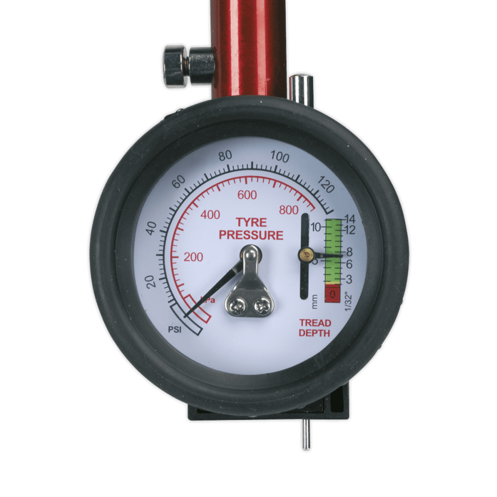 Sealey Tyre Pressure Gauge with Tyre Tread Depth Gauge Model No-TSTPDG01
