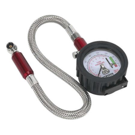 Sealey Tyre Pressure Gauge with Tyre Tread Depth Gauge - Flexible Hose Model No-TSTPDG02