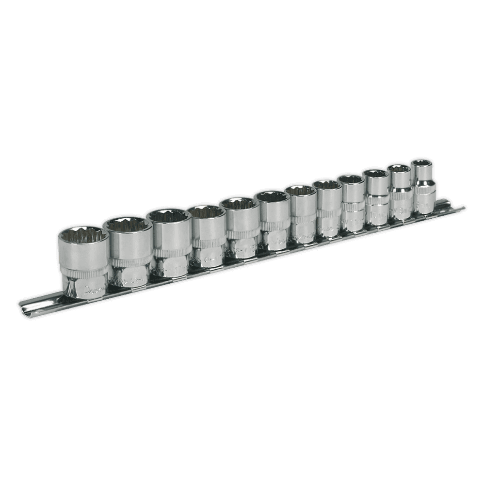 Sealey Socket Set 12pc 3/8"Sq Drive 12pt WallDrive Metric Model No-AK2682