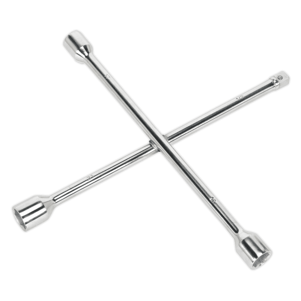 Sealey Lug Wrench 4-Way 1/2"Sq Drive + 17, 19, 21mm Model No-AK2093