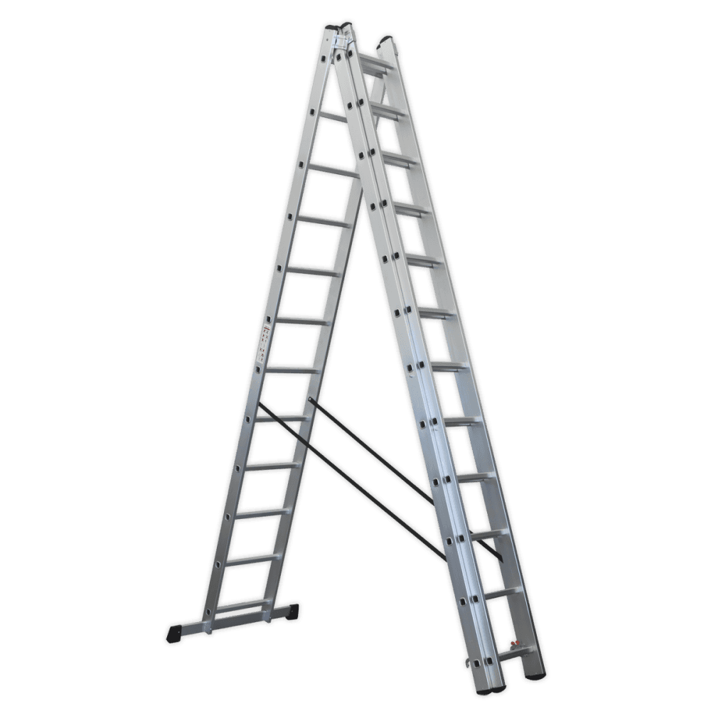 Sealey Aluminium Extension Combination Ladder 3x12 EN 131 Model No-ACL312