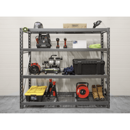 Sealey Heavy-Duty Racking Unit with 4 Mesh Shelves 800kg Capacity Per Level Model No-AP6572
