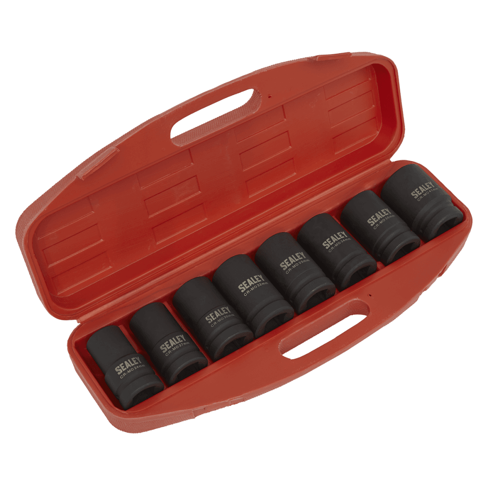 Sealey Impact Socket Set 8pc Deep 1"Sq Drive - Metric Model No-AK888M