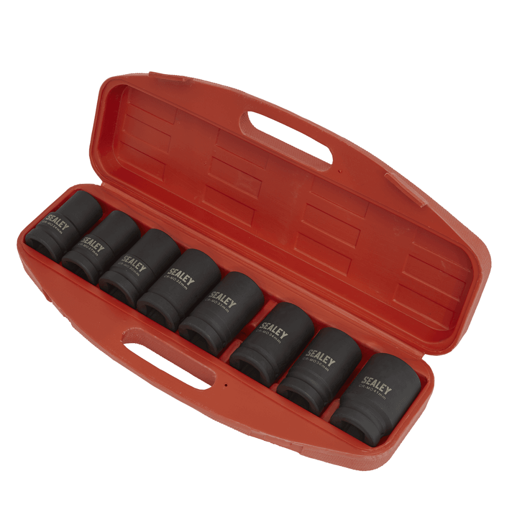 Sealey Impact Socket Set 8pc Deep 1"Sq Drive - Metric Model No-AK888M
