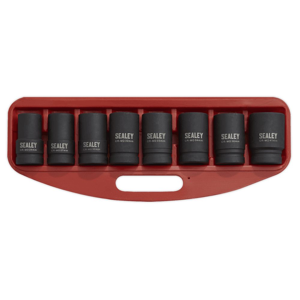 Sealey Impact Socket Set 8pc Deep 1"Sq Drive - Metric Model No-AK888M