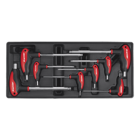 Sealey Tool Tray with T-Handle Ball-End Hex Key Set 8pc Model No-TBT06