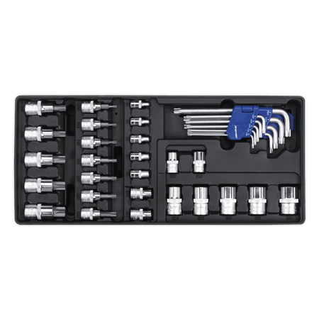 Sealey Tool Tray with TRX-Star Key, Socket Bit & Socket Set 35pc Model No-TBT08