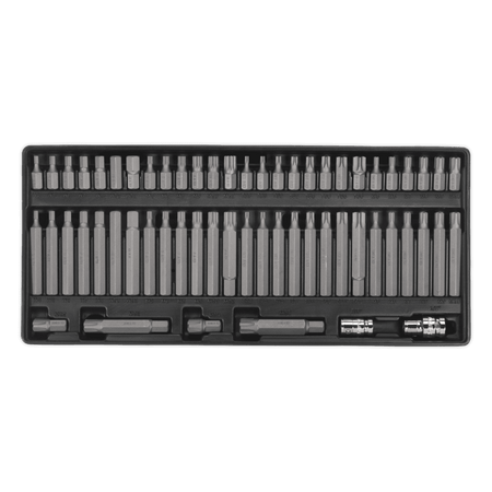 Sealey Tool Tray with Ribe/Spline/Hex/Security TRX-Star Bit Set 60pc Model No-TBT11
