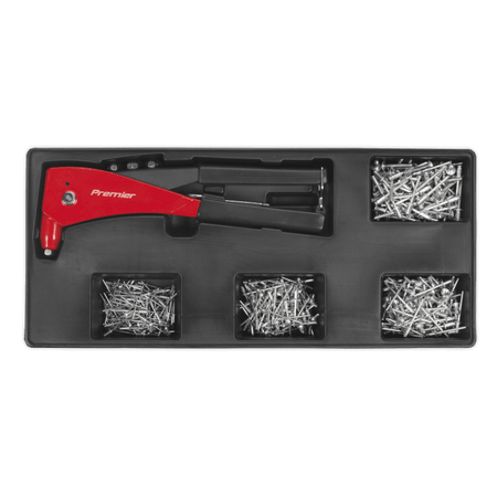 Sealey Tool Tray with Riveter & 400 Assorted Rivet Set Model No-TBT15