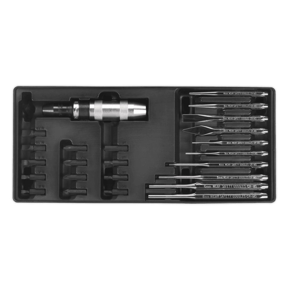 Sealey Tool Tray with Punch & Impact Driver Set 25pc Model No-TBT18