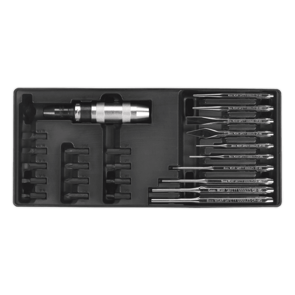 Sealey Tool Tray with Punch & Impact Driver Set 25pc Model No-TBT18