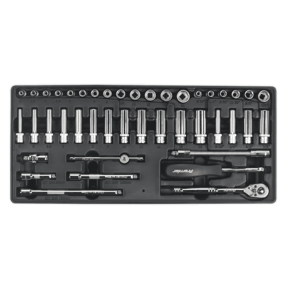 Sealey Tool Tray with Socket Set 43pc 1/4"Sq Drive Model No-TBT19