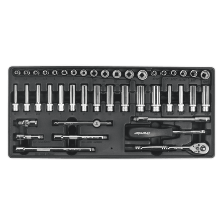 Sealey Tool Tray with Socket Set 43pc 1/4"Sq Drive Model No-TBT19