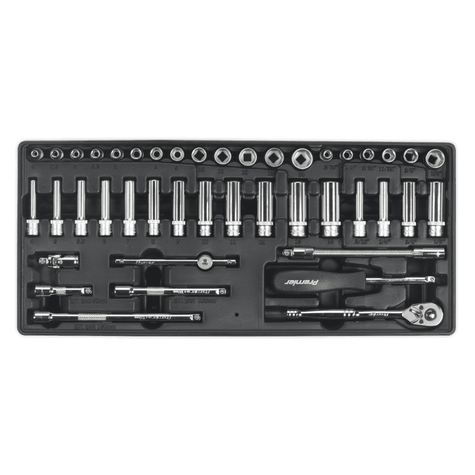Sealey Tool Tray with Socket Set 43pc 1/4"Sq Drive Model No-TBT19