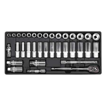 Sealey Tool Tray with Socket Set 35pc 3/8"Sq Drive Model No-TBT20
