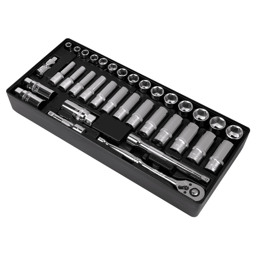 Sealey Tool Tray with Socket Set 35pc 3/8"Sq Drive Model No-TBT20