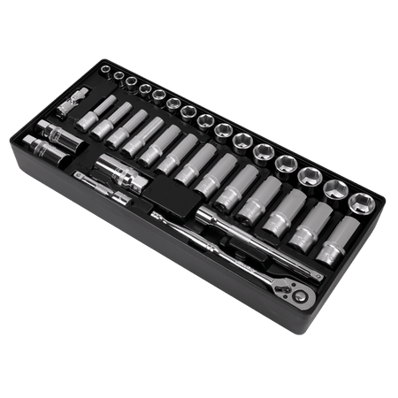 Sealey Tool Tray with Socket Set 35pc 3/8"Sq Drive Model No-TBT20