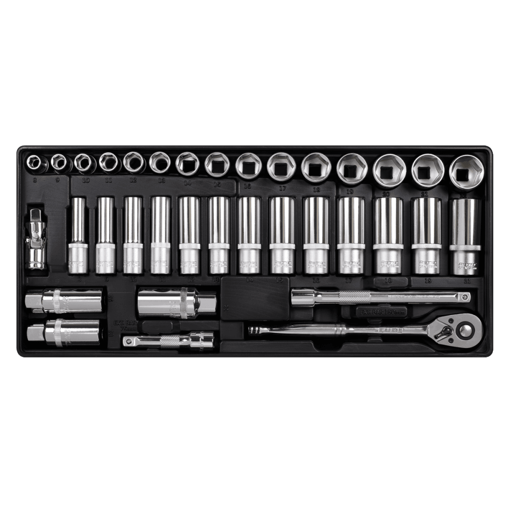 Sealey Tool Tray with Socket Set 35pc 3/8"Sq Drive Model No-TBT20