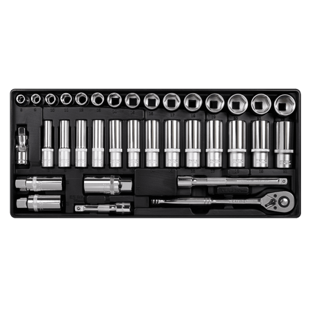 Sealey Tool Tray with Socket Set 35pc 3/8"Sq Drive Model No-TBT20