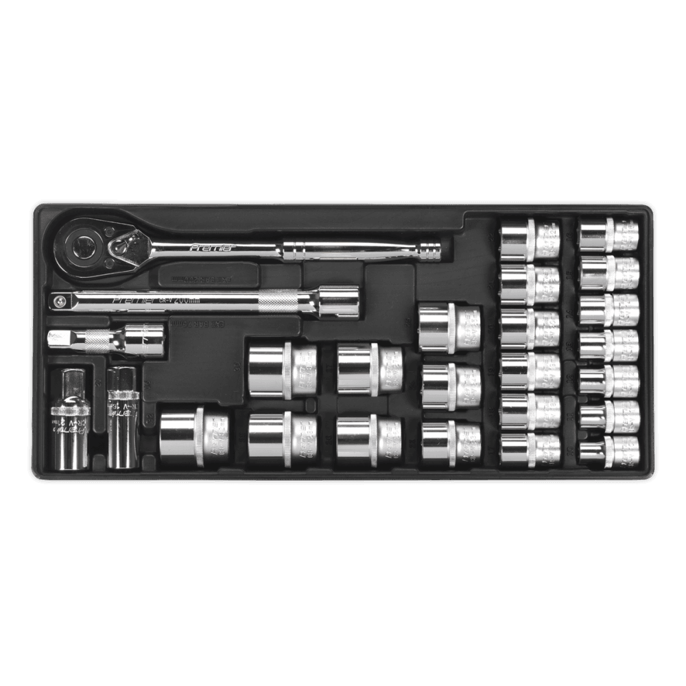 Sealey Tool Tray with Socket Set 26pc 1/2"Sq Drive Model No-TBT21