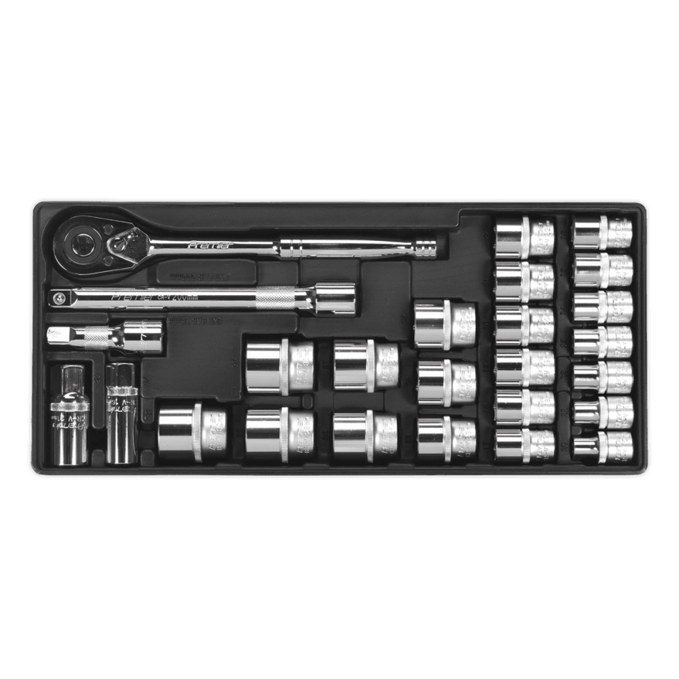 Sealey Tool Tray with Socket Set 26pc 1/2"Sq Drive Model No-TBT21