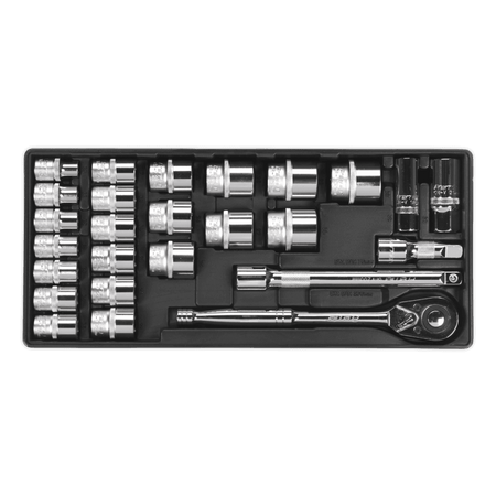 Sealey Tool Tray with Socket Set 26pc 1/2"Sq Drive Model No-TBT21