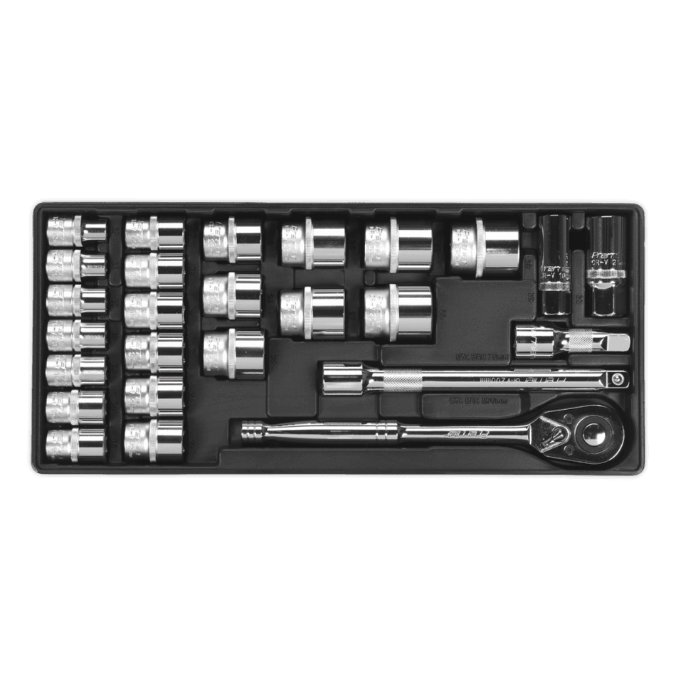 Sealey Tool Tray with Socket Set 26pc 1/2"Sq Drive Model No-TBT21