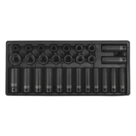Sealey Tool Tray with Impact Socket Set 28pc 1/2"Sq Drive - Metric Model No-TBT24