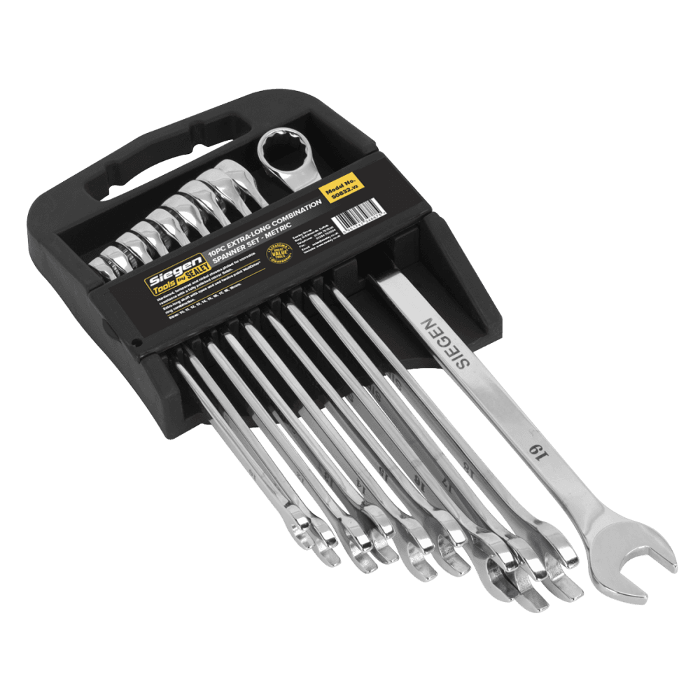 Sealey Combination Spanner Set 10pc Extra-Long Metric Model No-S0832