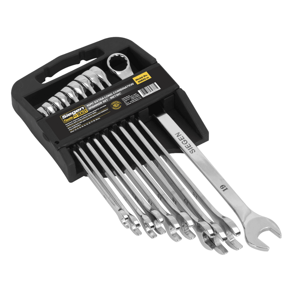 Sealey Combination Spanner Set 10pc Extra-Long Metric Model No-S0832